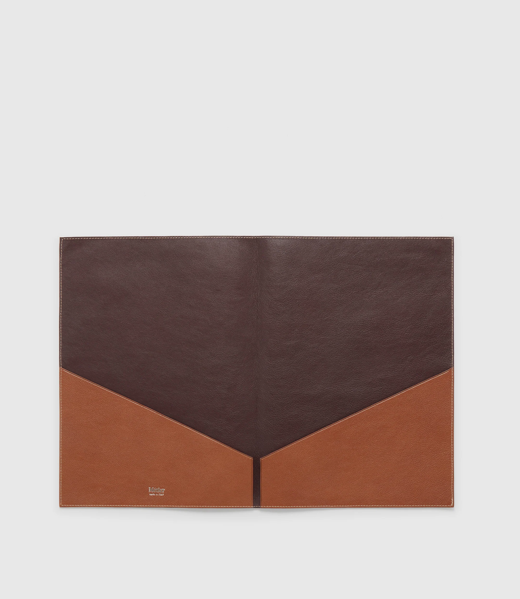 A4 Leather Folder Buffalo Cognac - Image 2