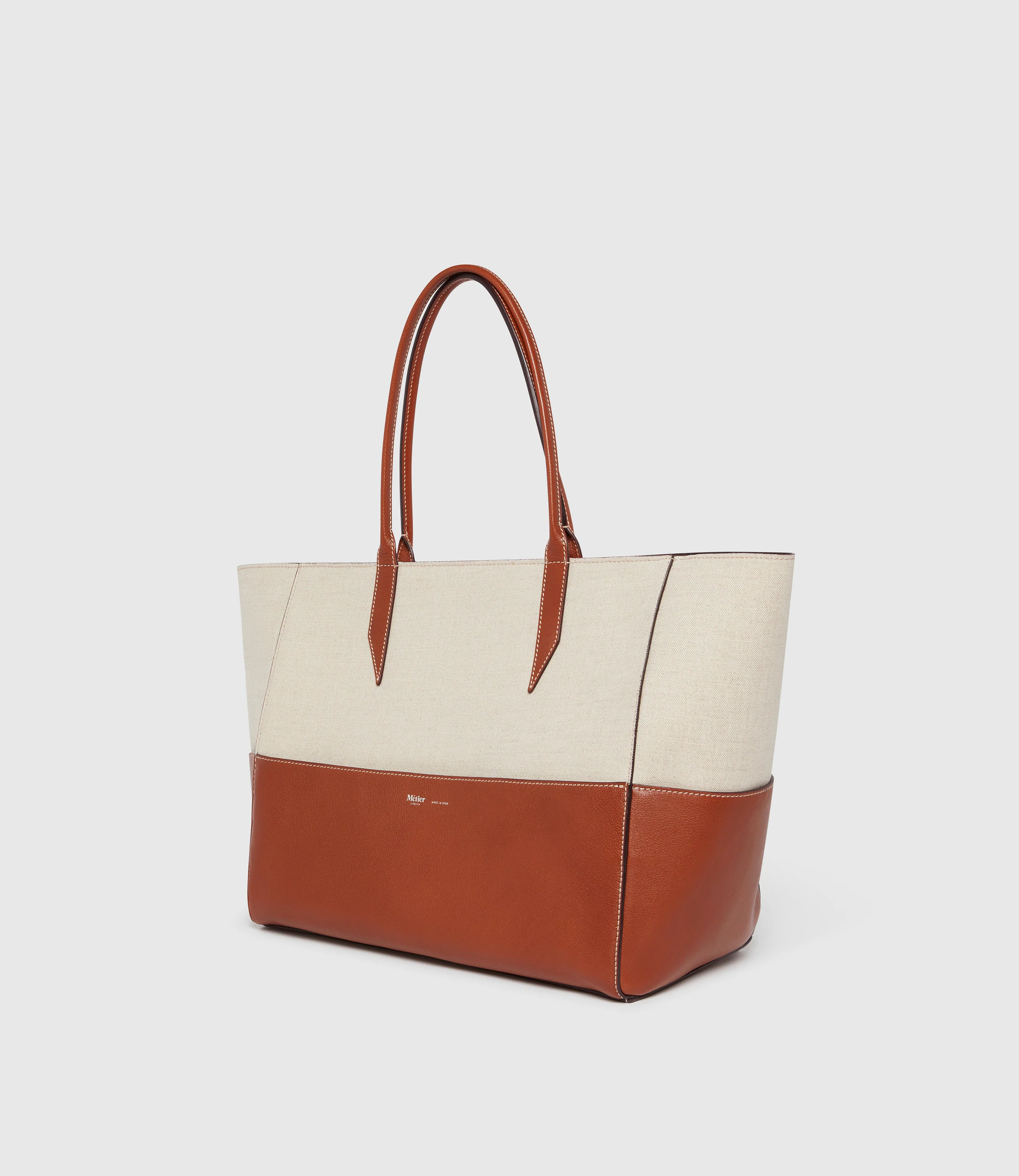 Incognito 36 Cabas Natural Linen with Cognac - Image 2