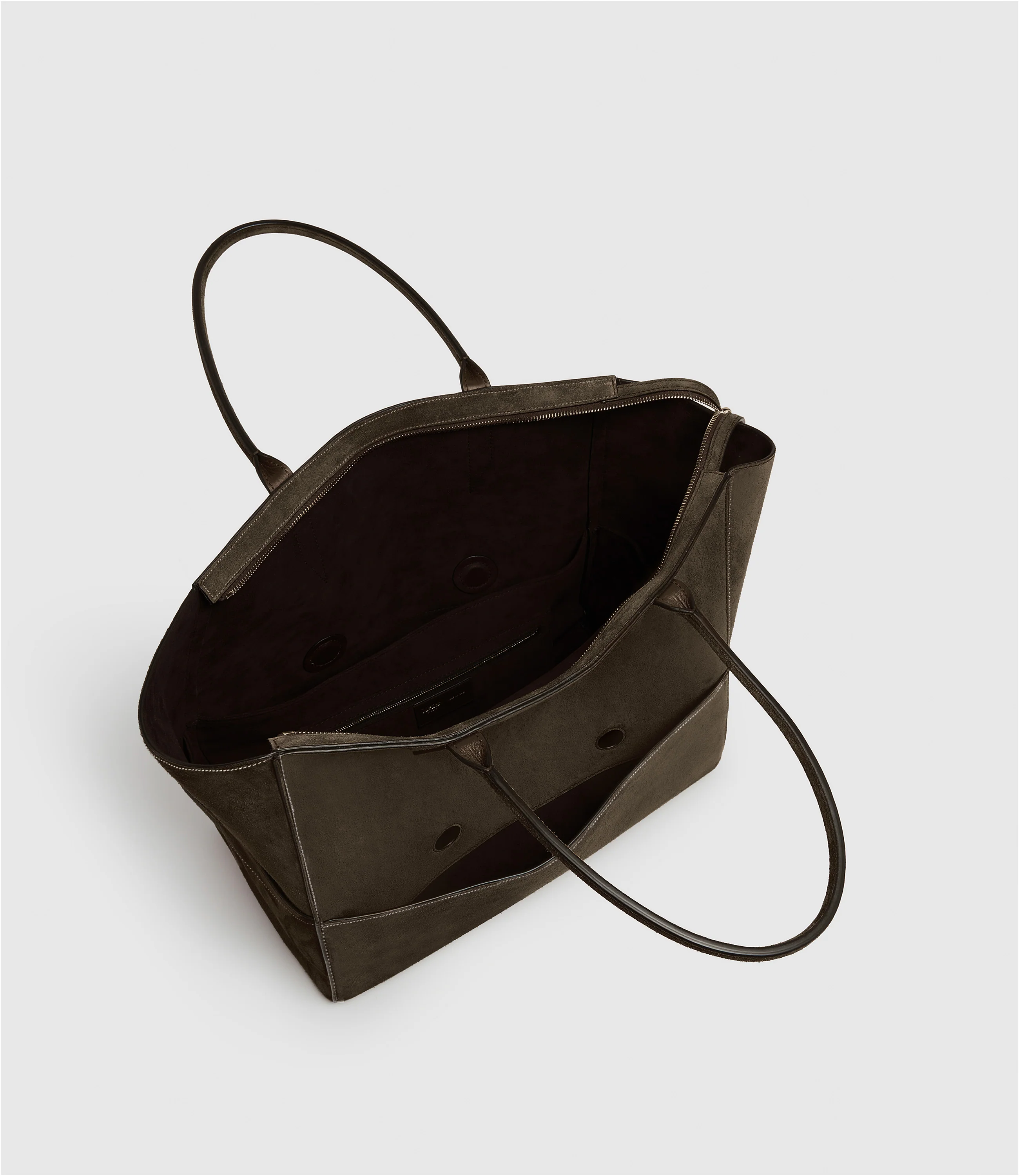 Incognito 36 Cabas Suede Chocolate With Salt Stitching - Image 3