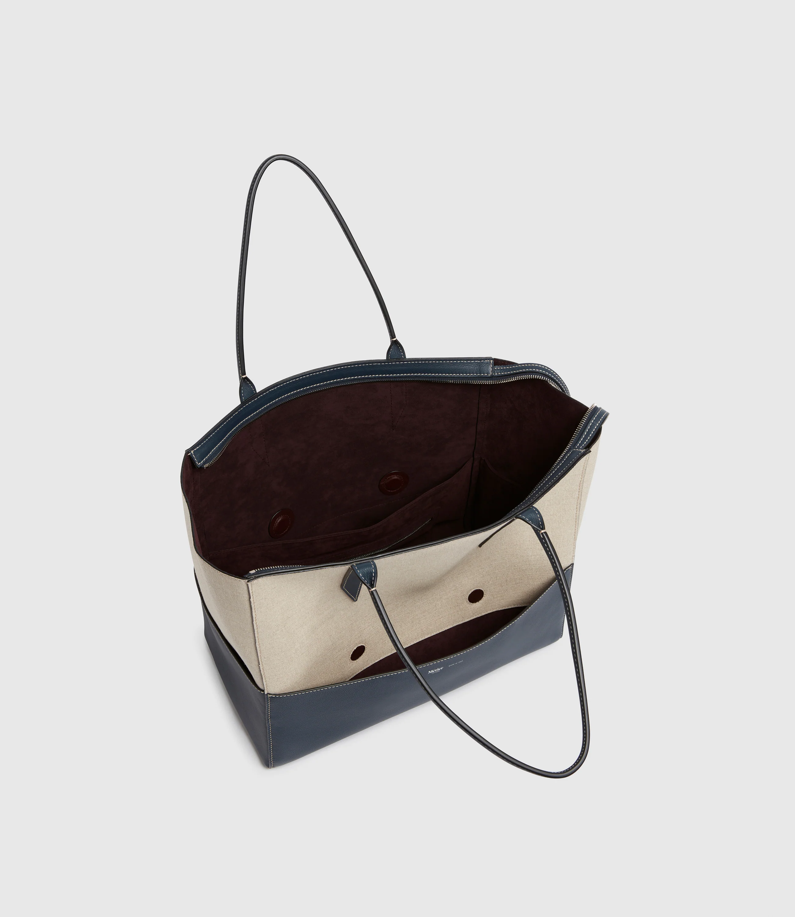 Incognito 36 Cabas Natural Linen Navy - Image 3