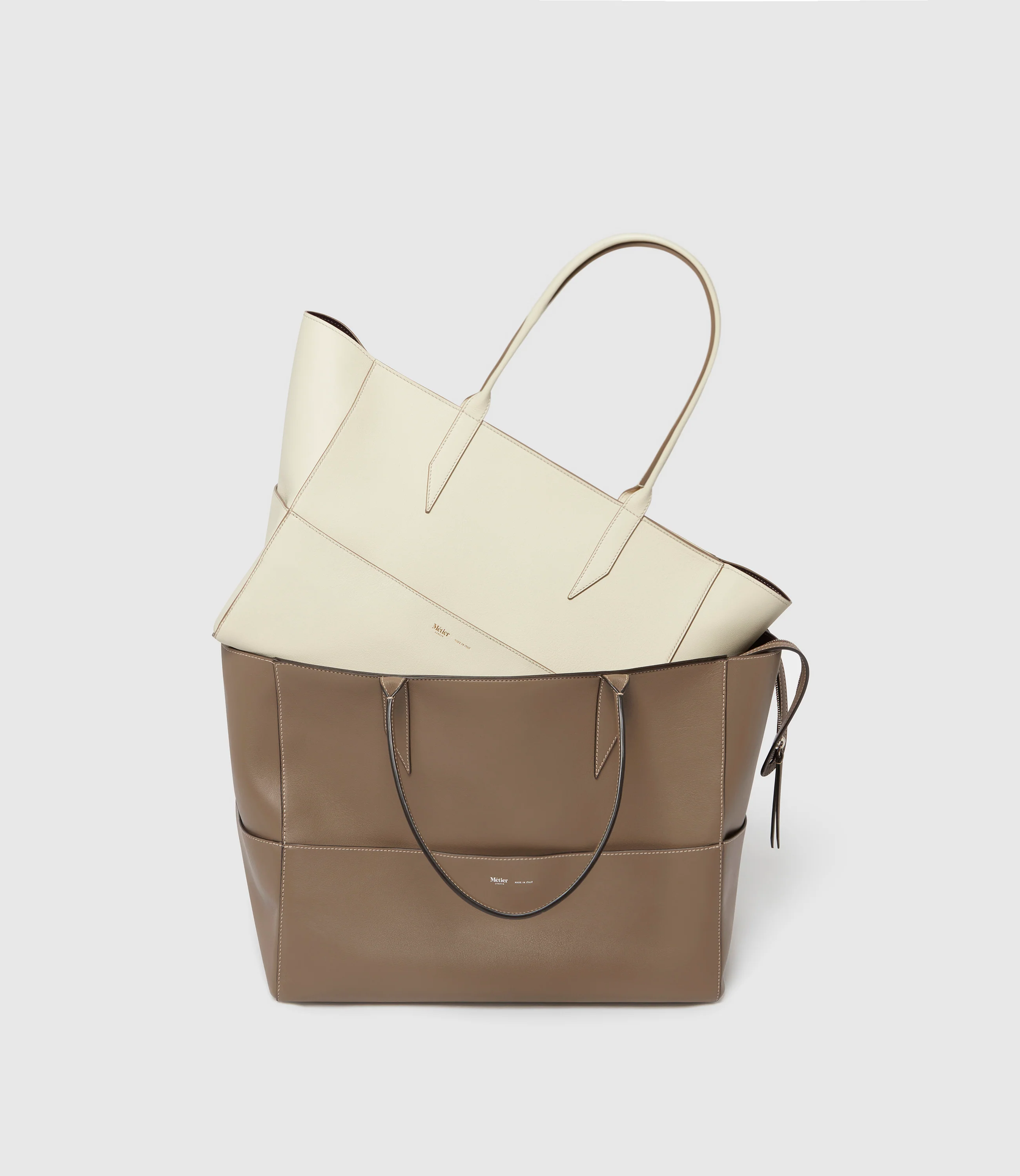 Incognito 42 Cabas Bag Smooth Calfskin Taupe - Image 5