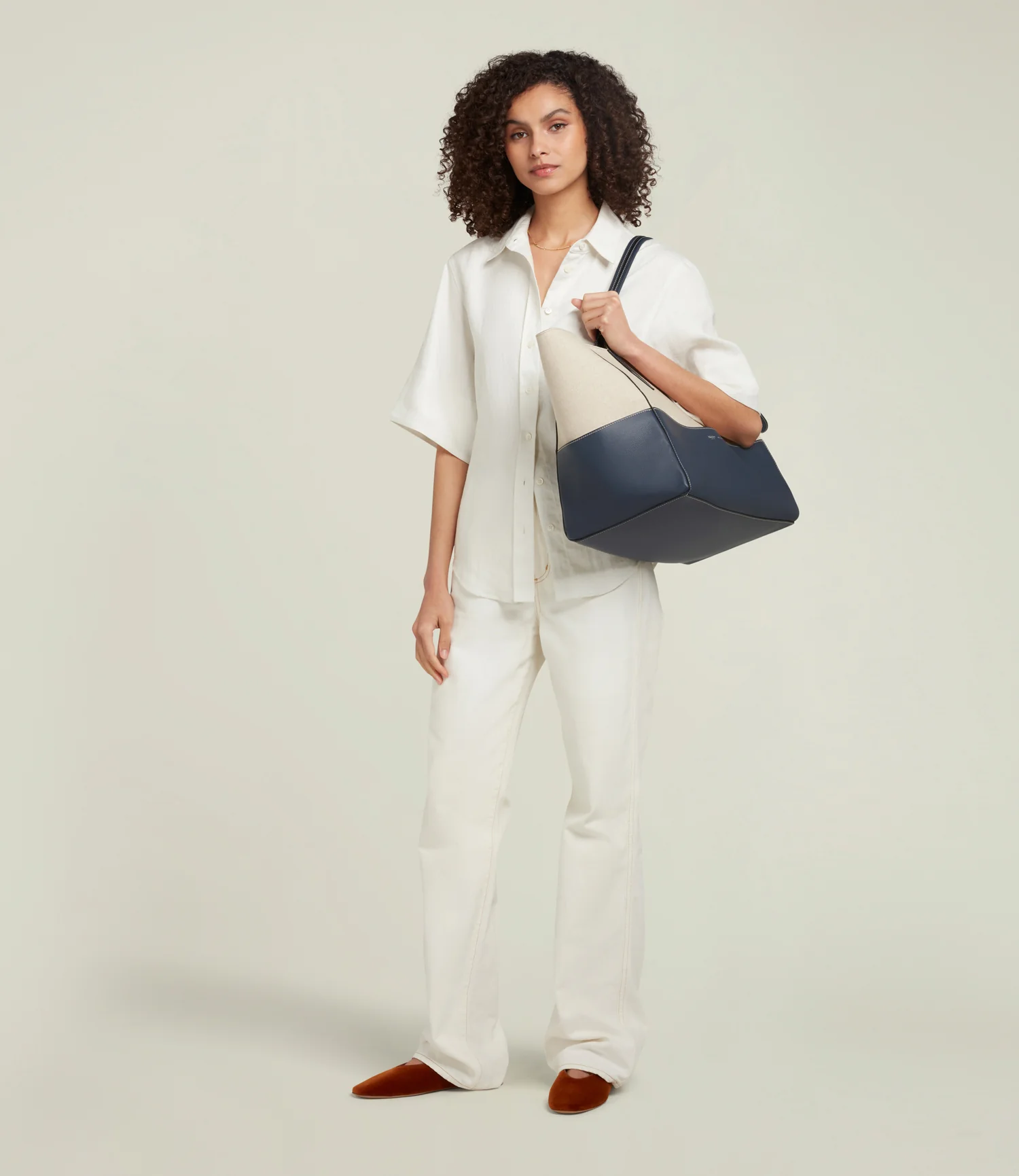 Incognito 42 Cabas Natural Linen Navy - Image 5