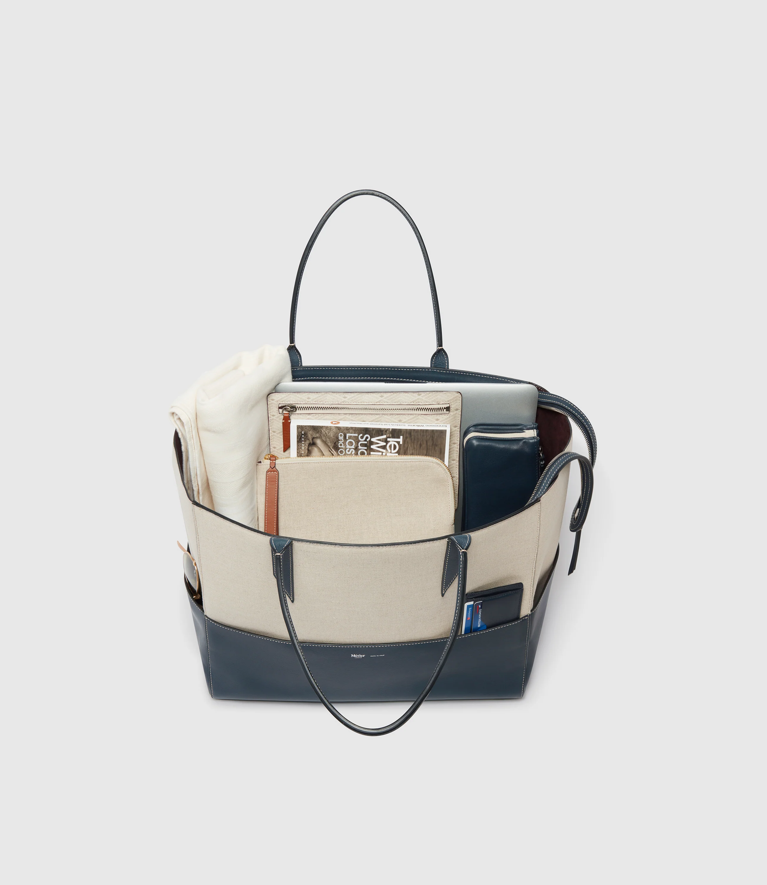 Incognito 42 Cabas Natural Linen Navy - Image 6