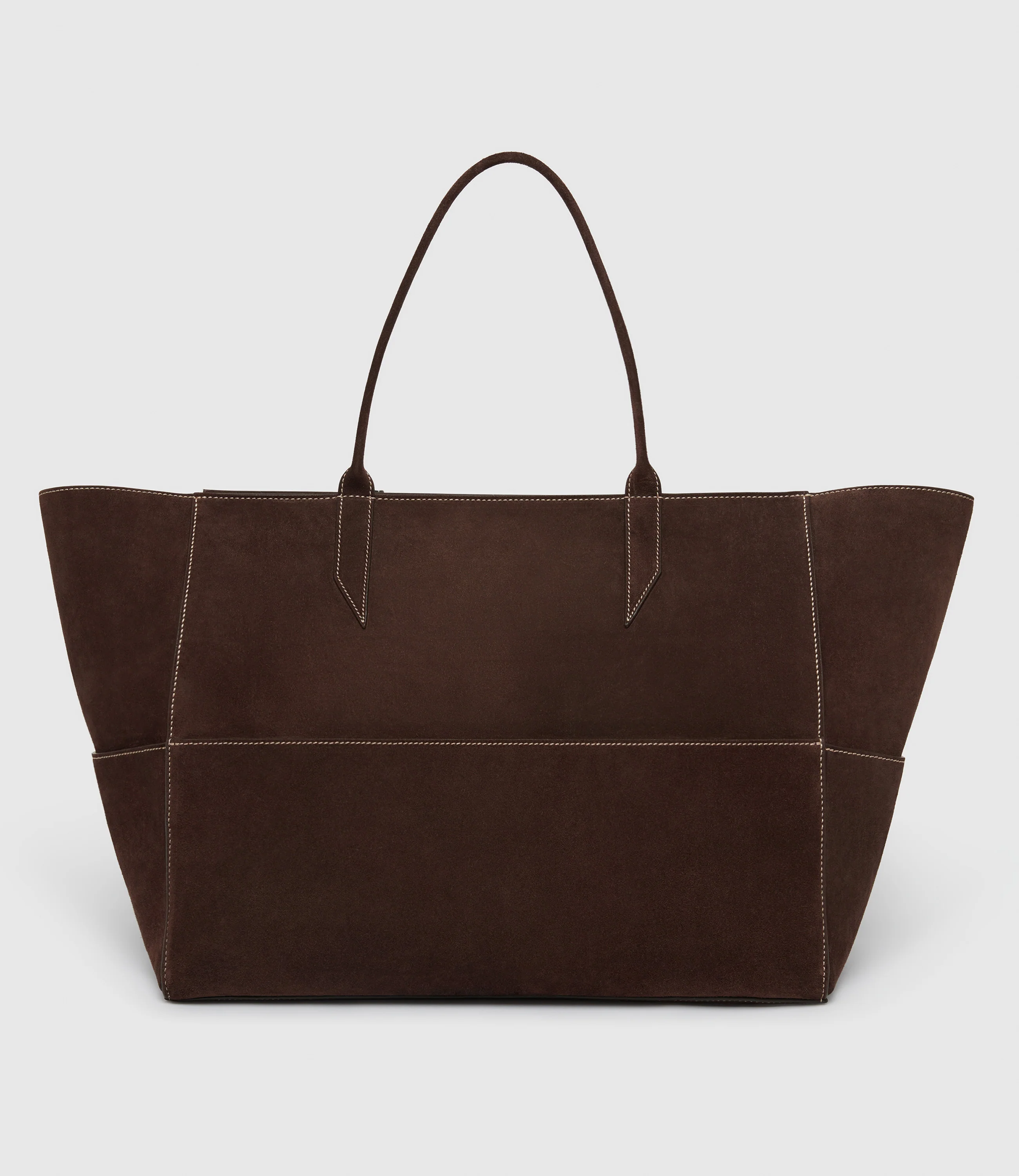 Incognito 42 Cabas Suede Chocolate with Salt Stitching