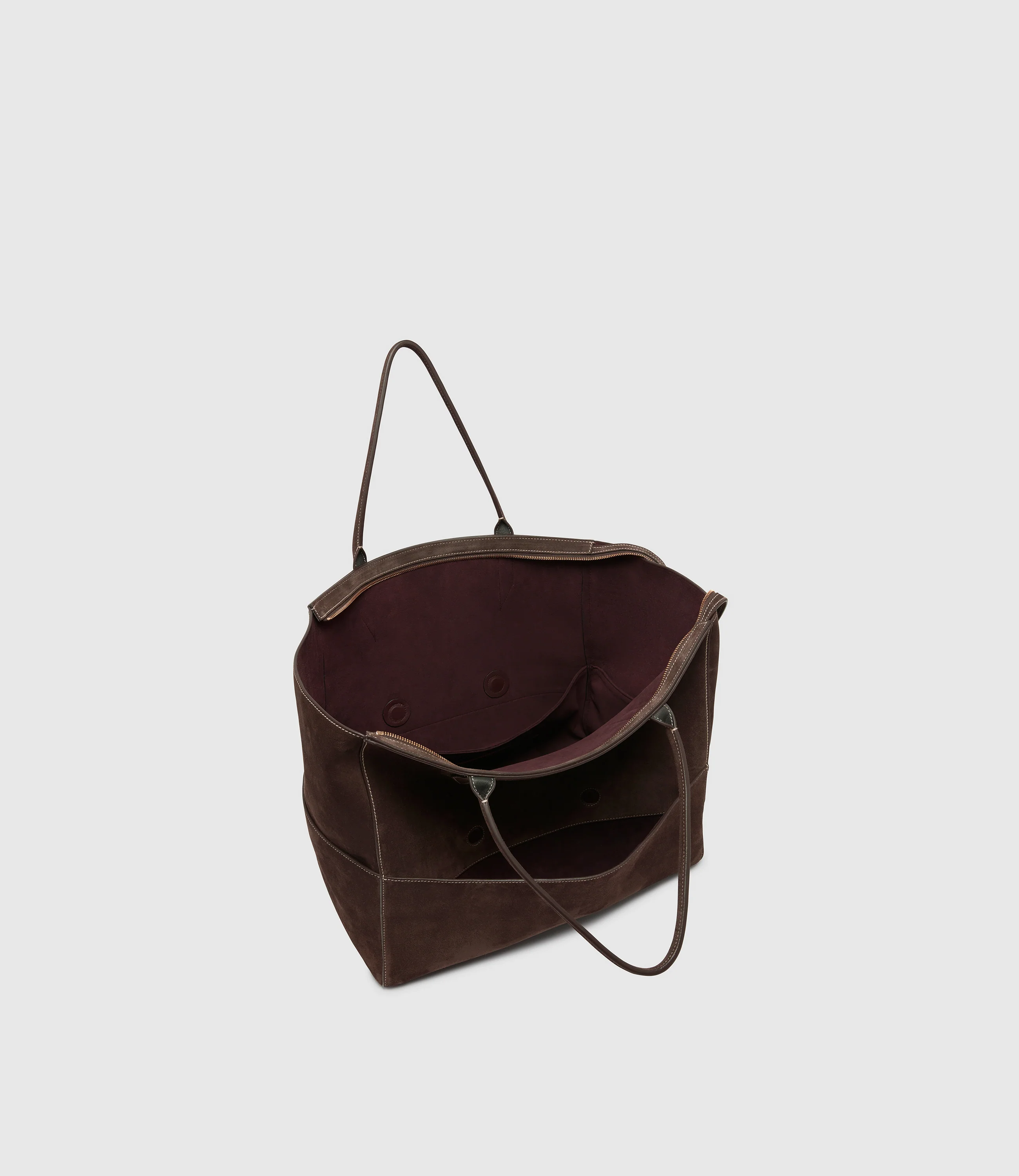 Incognito 42 Cabas Suede Chocolate with Salt Stitching - Image 3