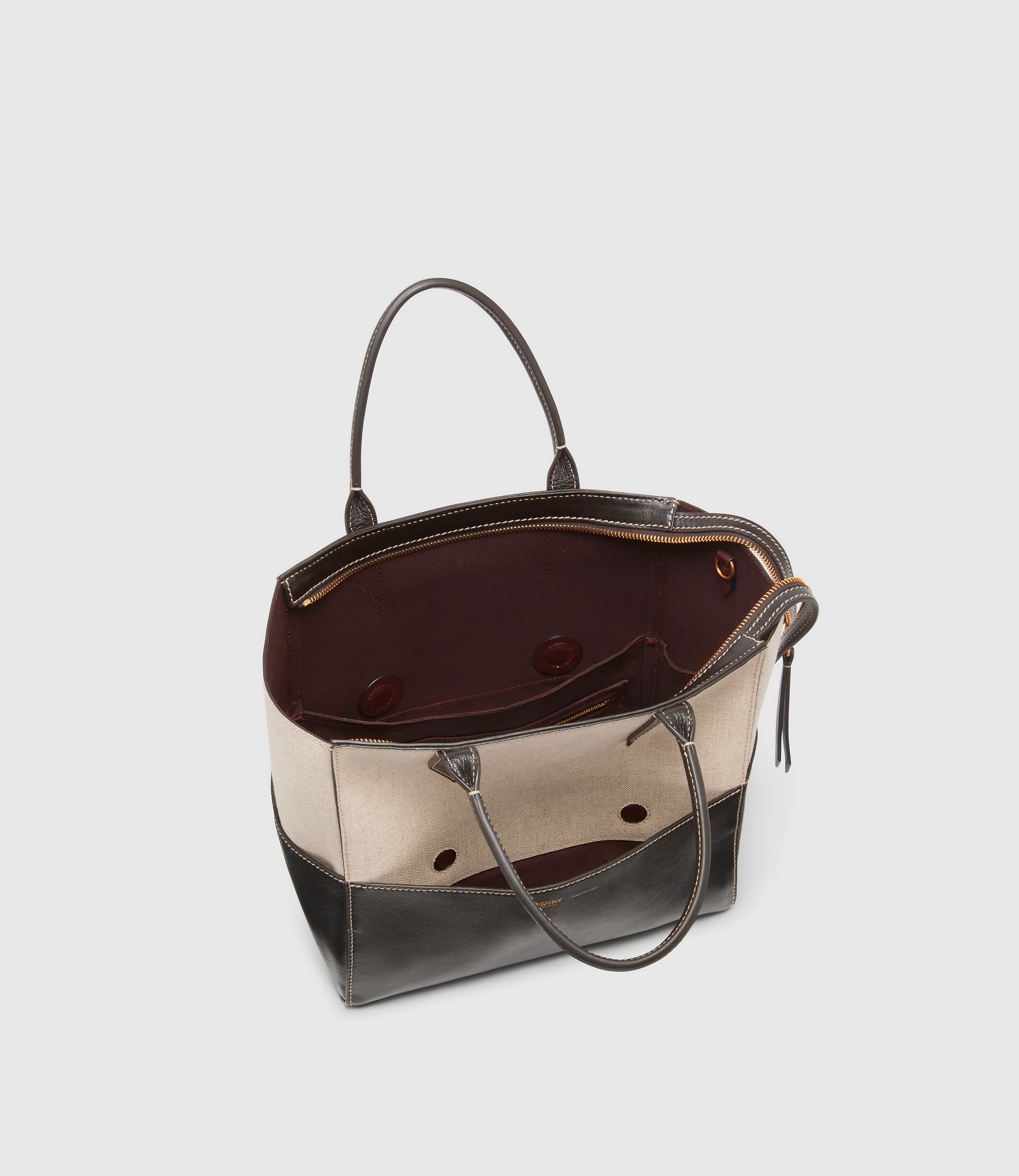 Incognito Crossbody Cabas Natural Linen with Cacao - Image 3
