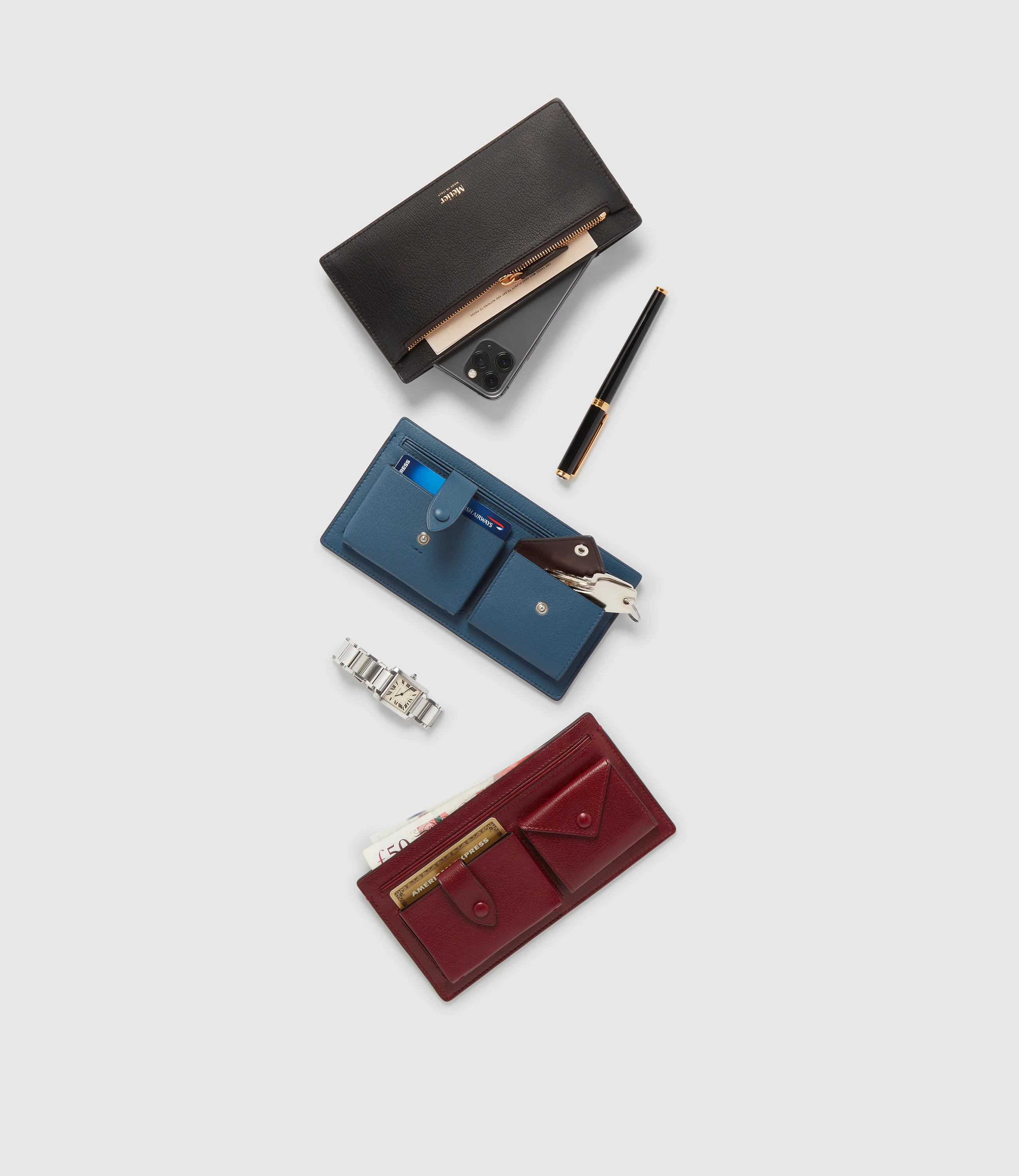 Inside Out Wallet Smooth Calfskin Storm - Image 4