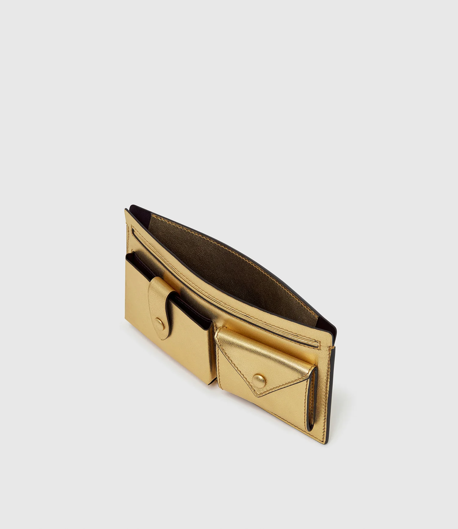 ISSIMO | Métier Inside Out Wallet Metallic Calfskin Gold - Image 2
