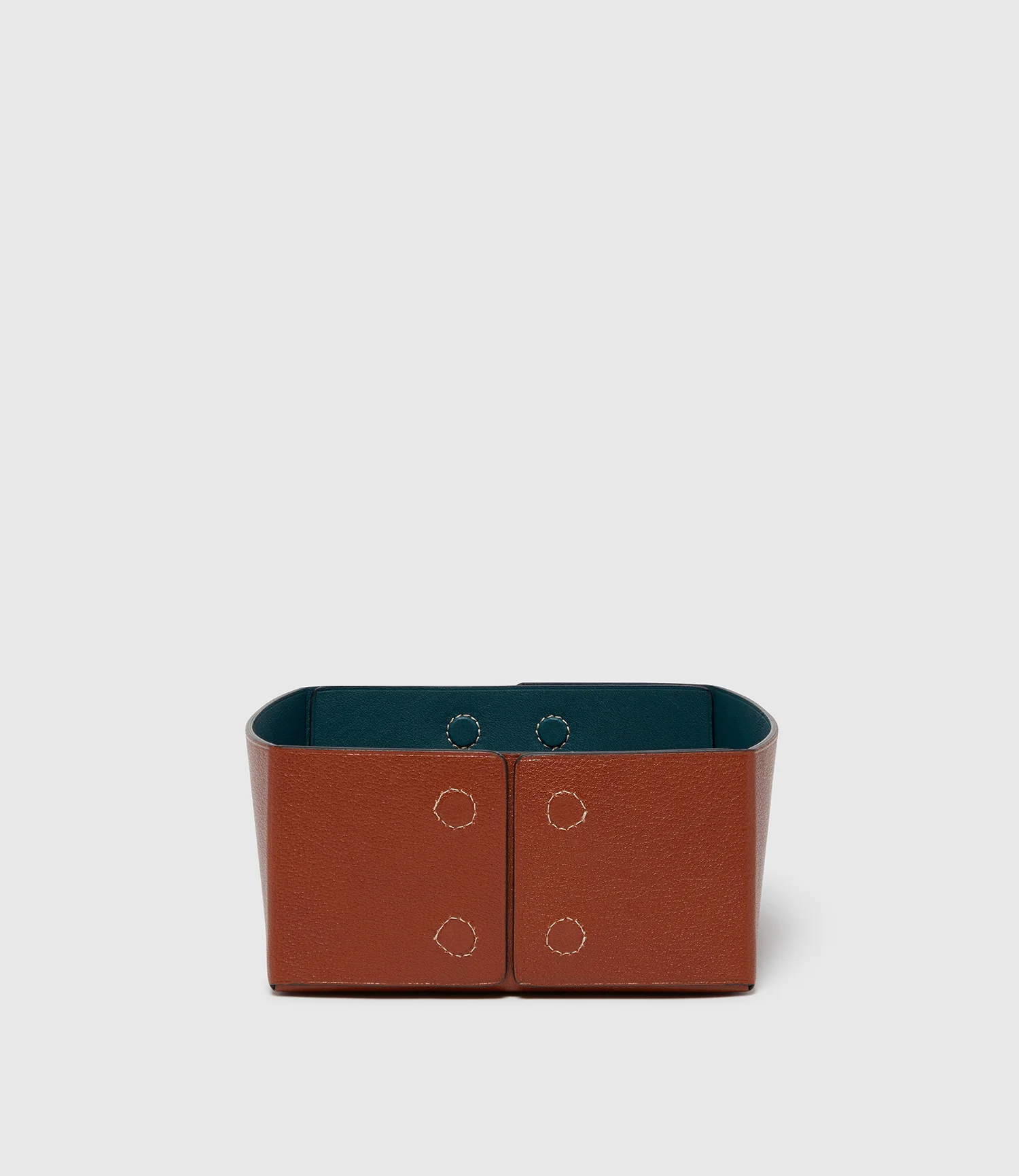 Large Reversible Collapsible Box Buffalo Cognac and Smooth Calfskin Lost At Sea - Image 2