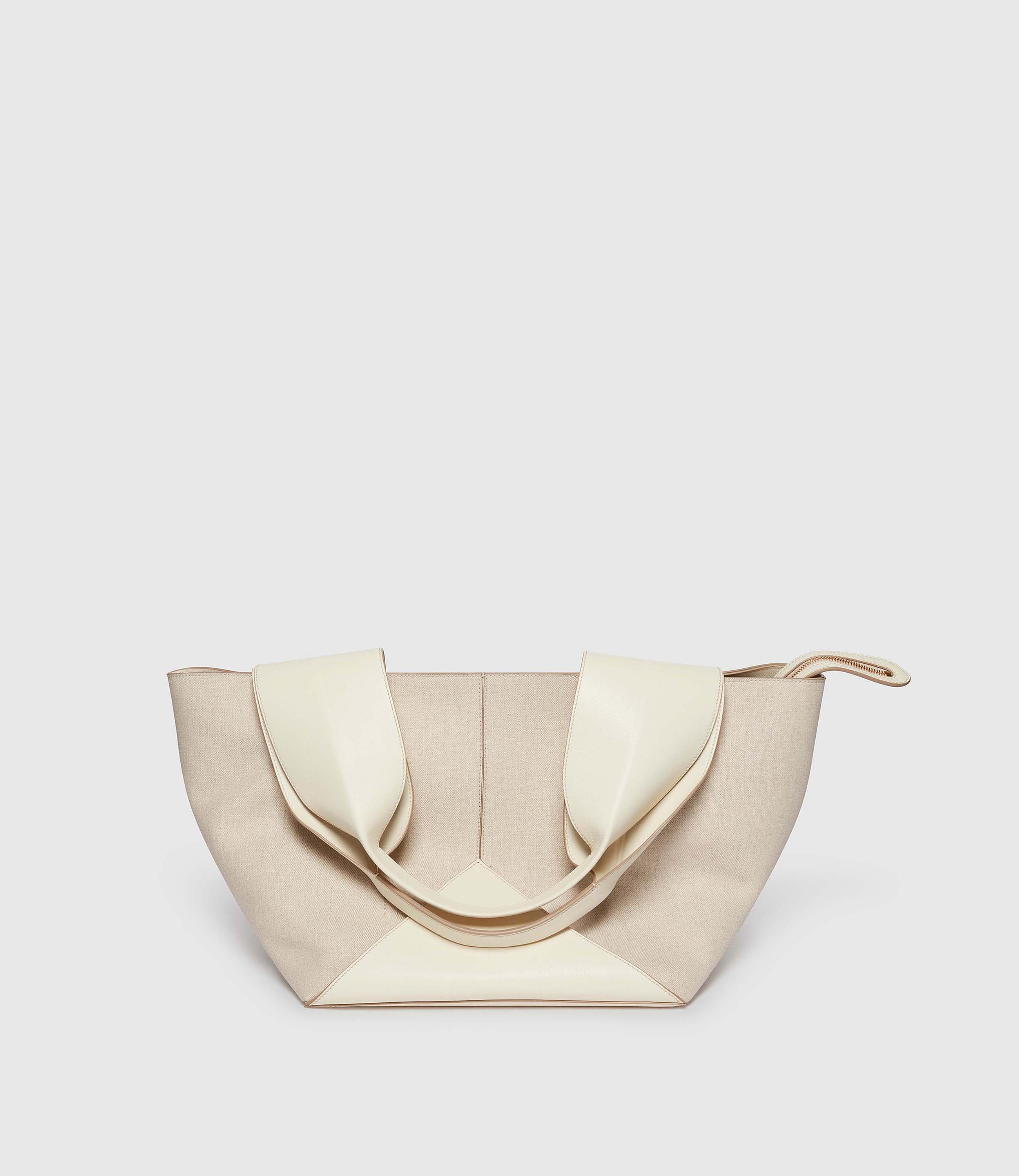 Market Bag Natural Linen and White Sand