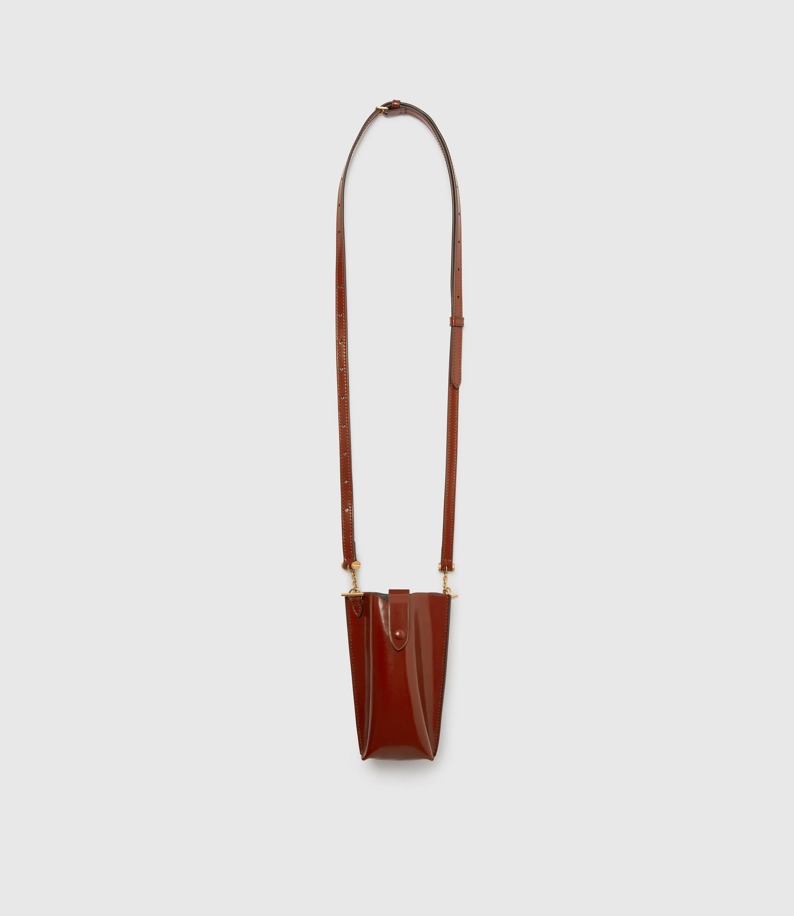 Minimalist Double Glossy Calfskin Burnt Tobacco - Image 2