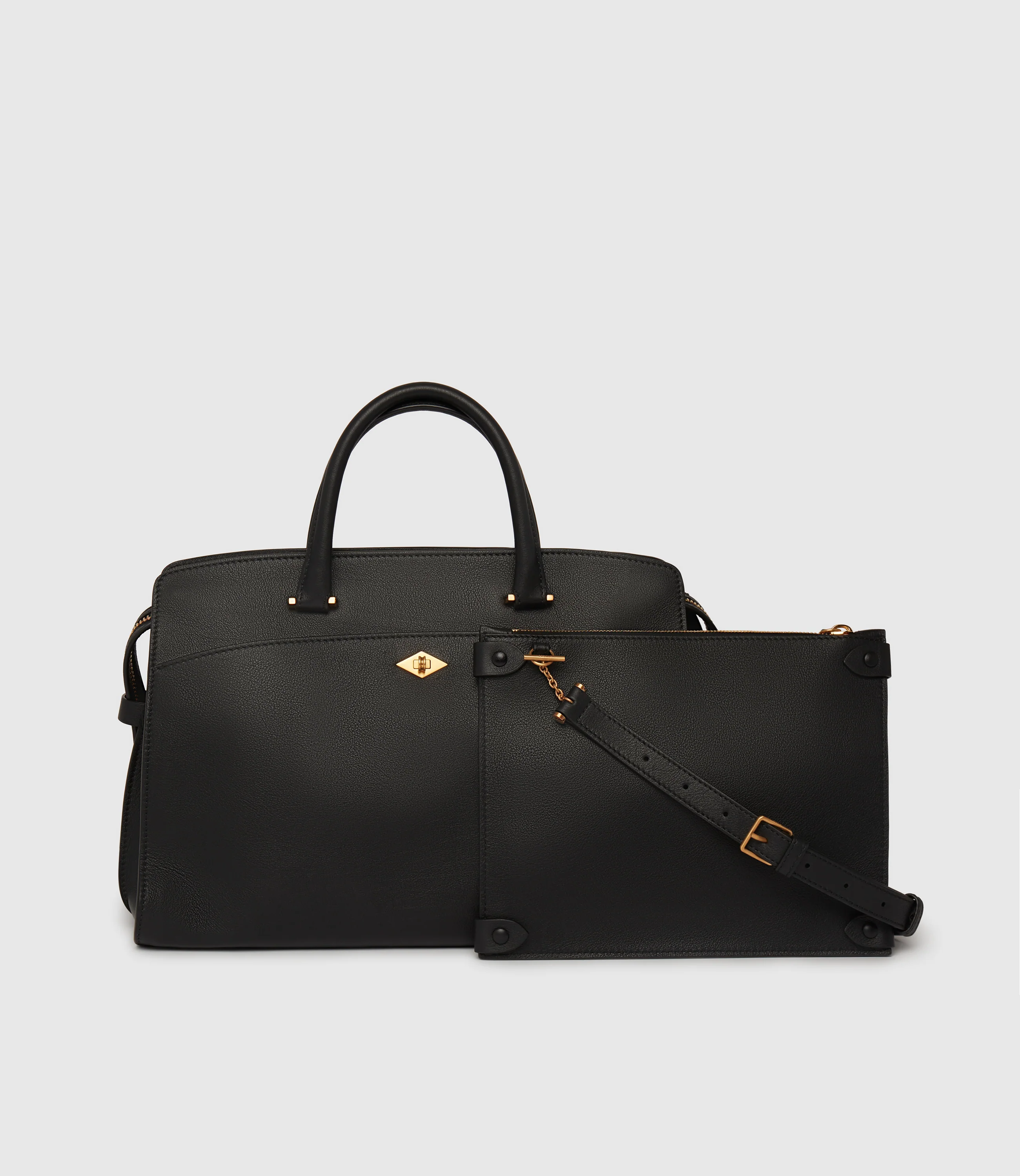 Private Eye Bag with Shoulder Strap Smooth Calfskin Black - Image 2