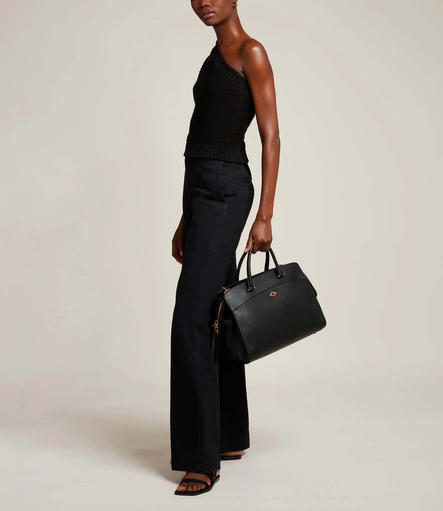 Private Eye Bag with Shoulder Strap Smooth Calfskin Black - Image 5