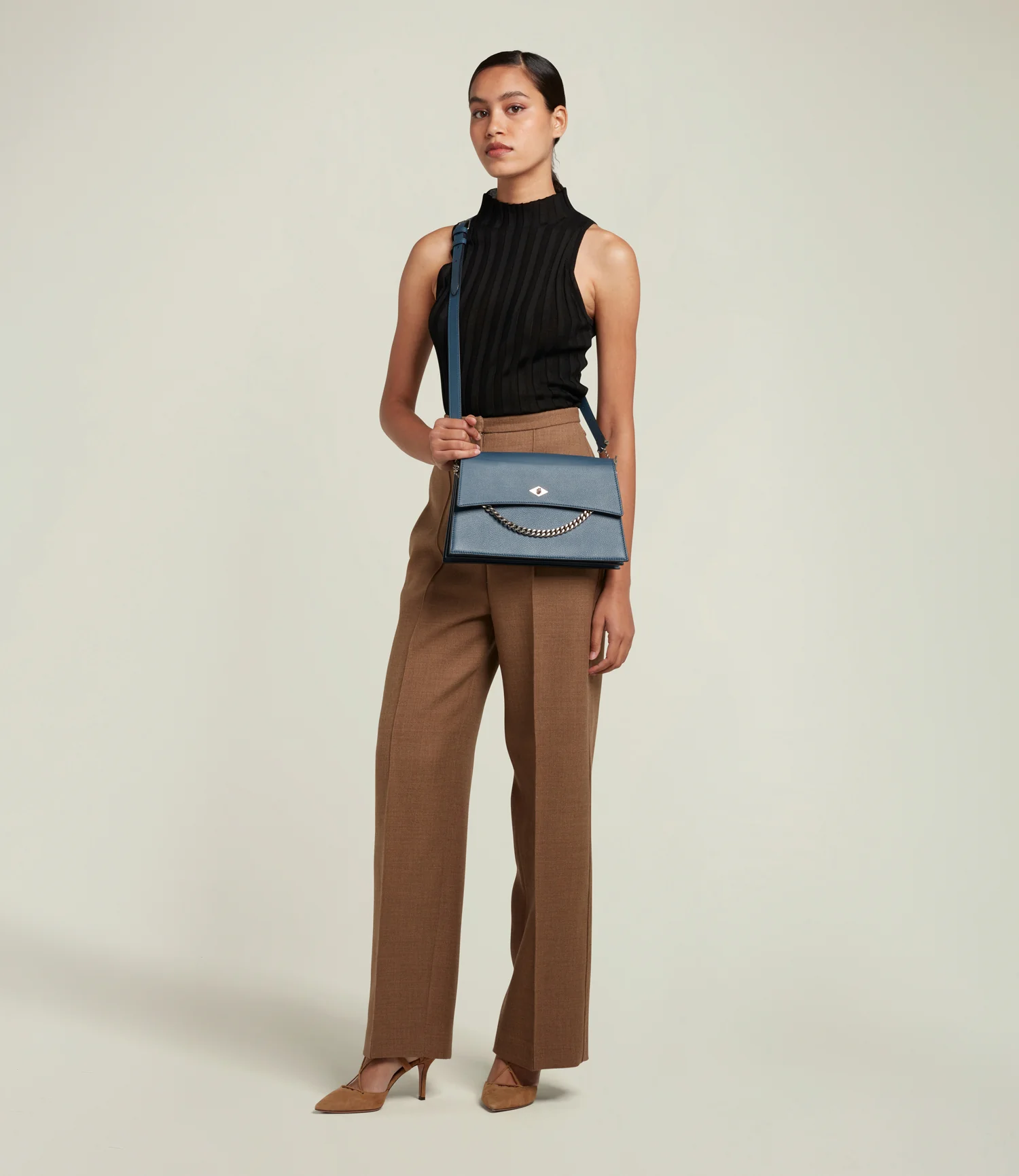 Roma Shoulder Bag Smooth Calfskin Storm - Image 5