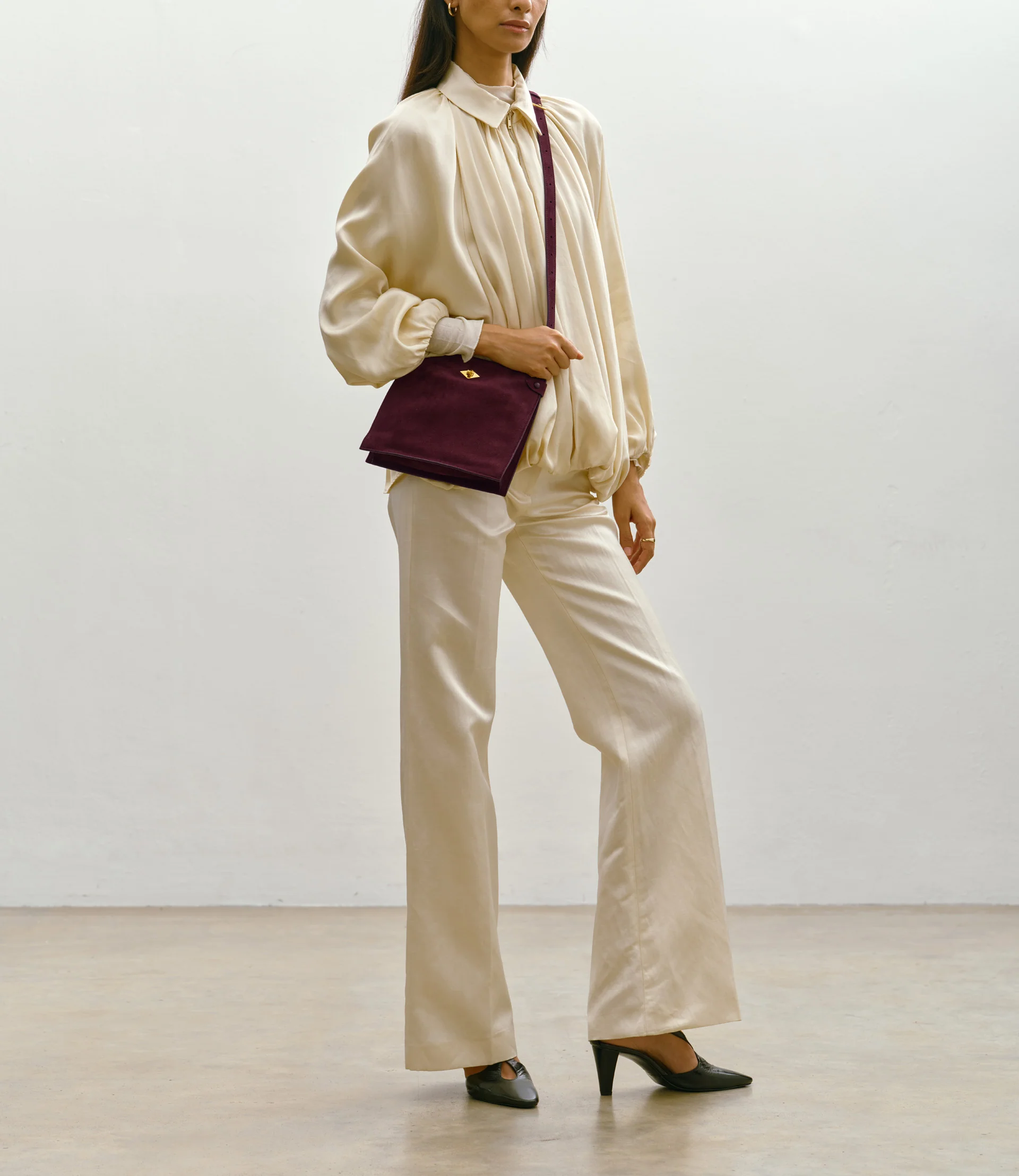 Stowaway Crossbody Buttery Suede Amarone - Image 5