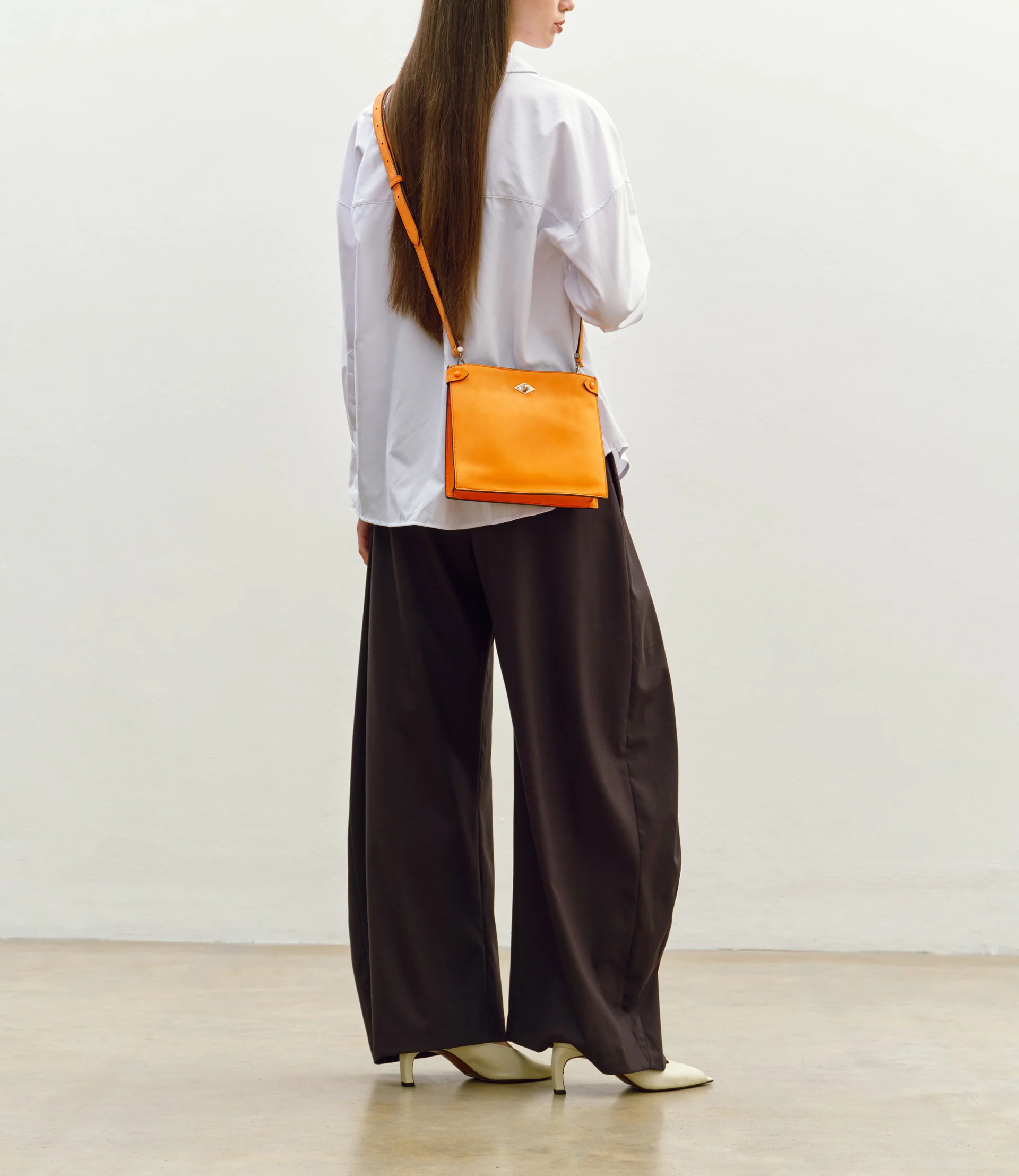 Stowaway Crossbody Nubuck Tangerine - Image 4