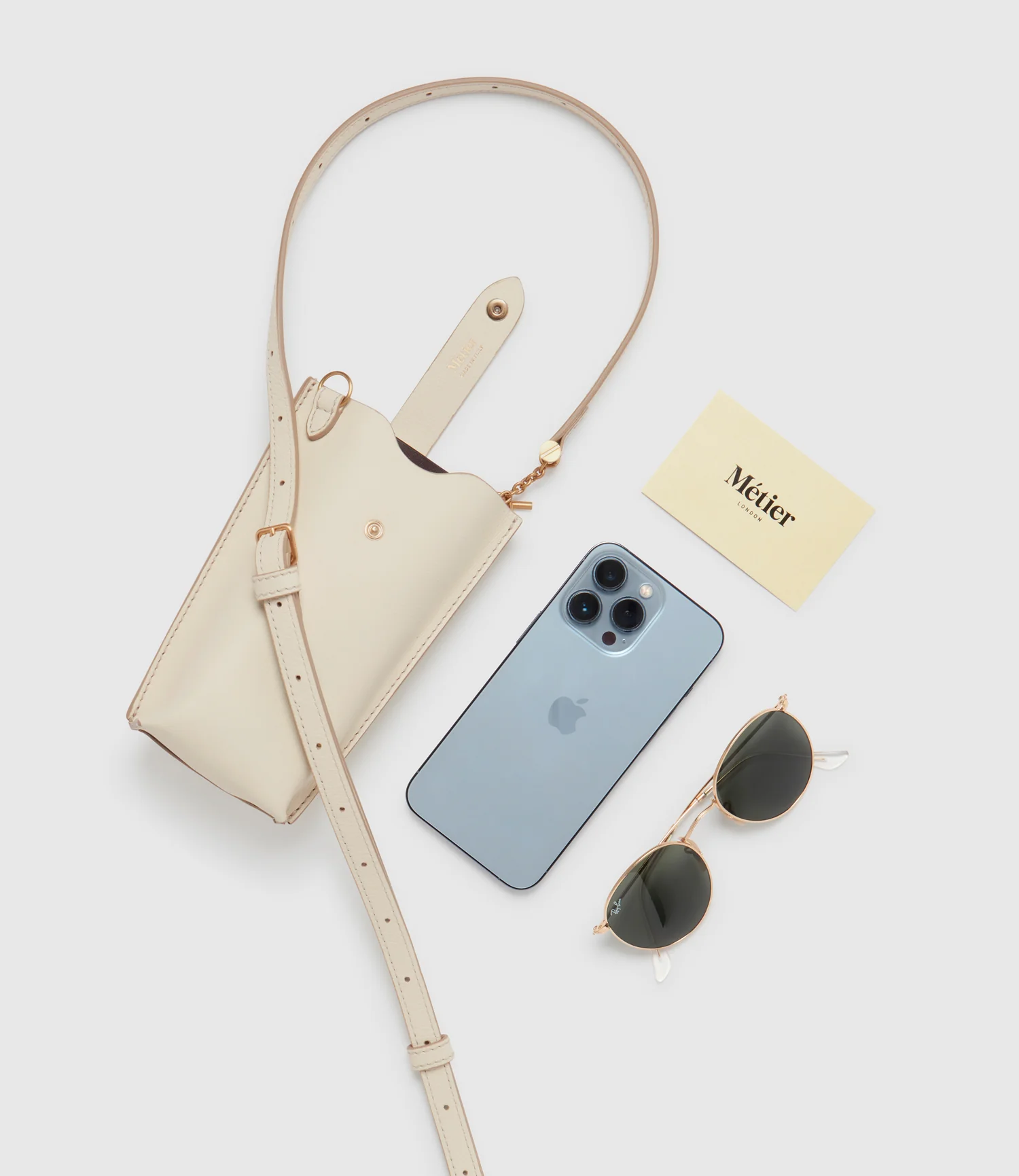 Minimalist Double Smooth Calfskin White Sand - Image 3