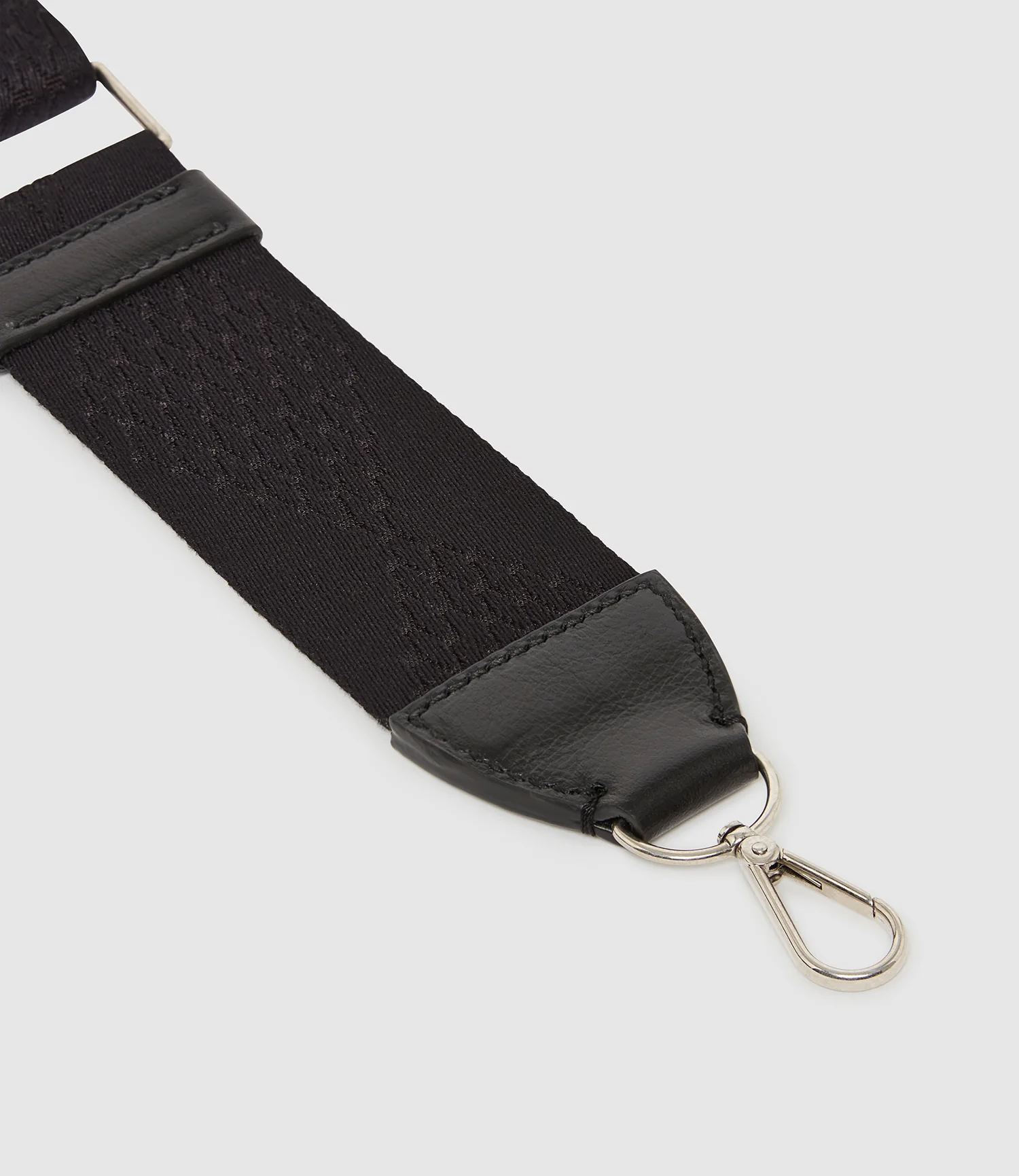 Webbing Strap Black With Silver Hardware - Image 2