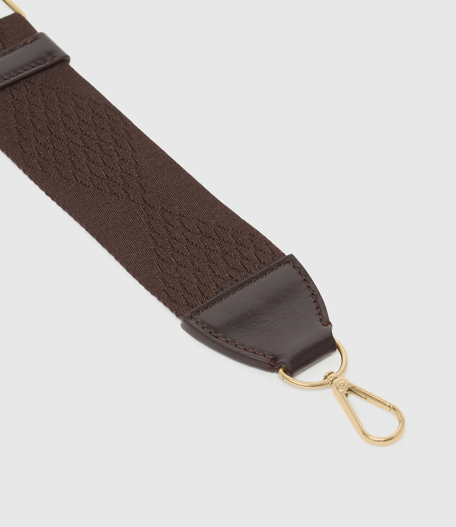 Webbing Strap Chocolate With Gold Hardware - Image 3